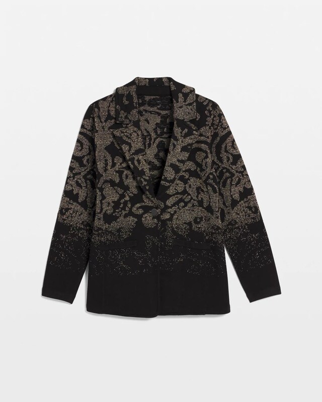 Metallic Jacquard Sweater Blazer - image 5